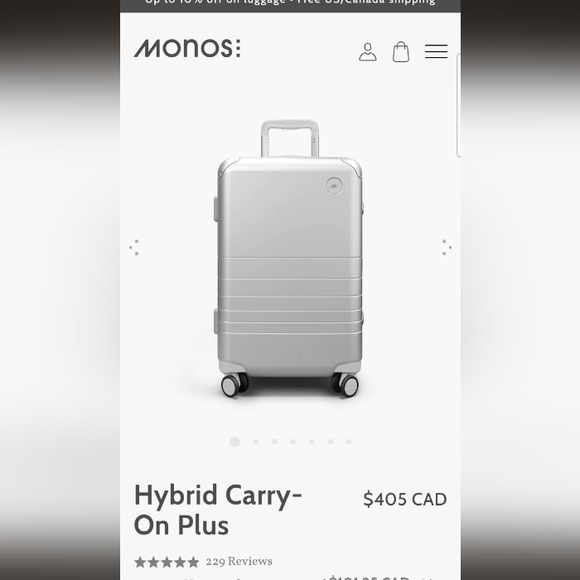💐SOLD💐Monos Hybrid Carry-on Plus in Silver - Picture 11 of 11